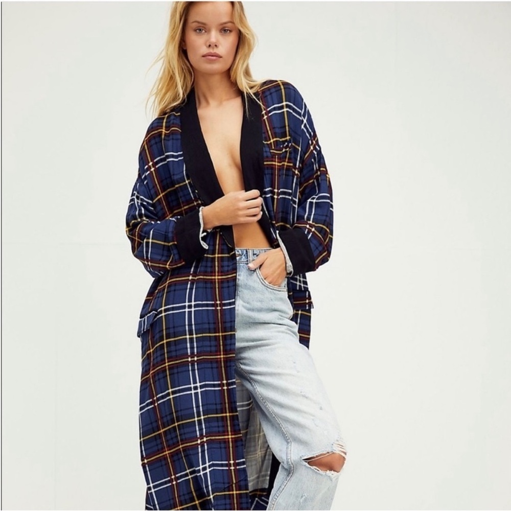 Free People plaid duster NEW